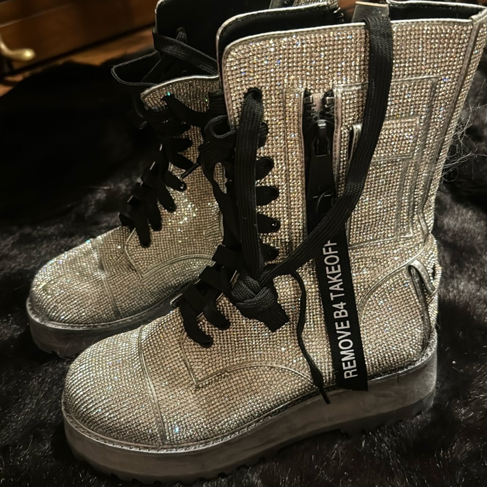 Dolls kill rhinestone combat boots